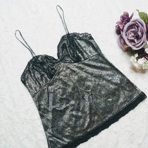 Vintage Silver Metallic Pattern Chemise